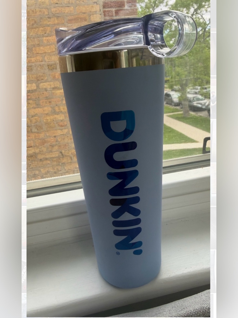 Light Blue Stainless Travel Tumbler with Flip Lid
